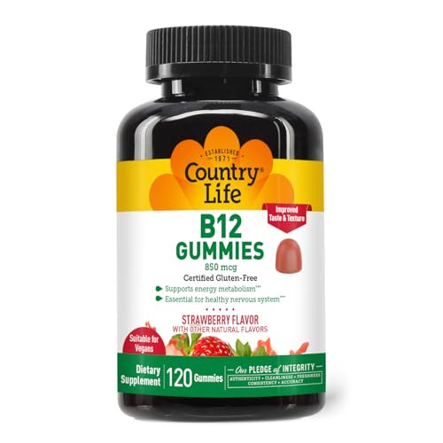 Country Life Vitamin B12 Gummies - 850 mcg Cyanocobalamin, 120 Count