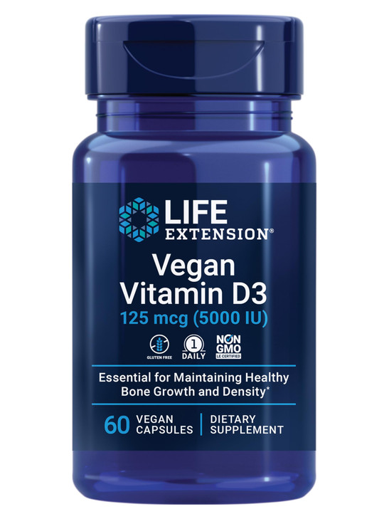Life Extension Vegan Vitamin D3, 125 mcg (5000 IU), cholecalciferol from Algae