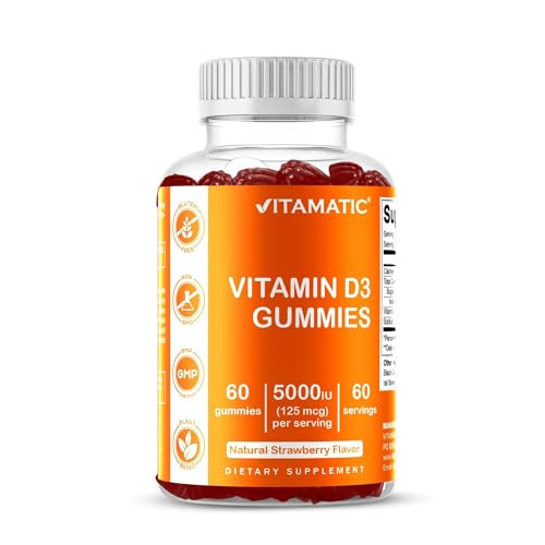 Vitamatic Vitamin D3 Gummies - 5000 IU Per Gummy - 60 Gummies