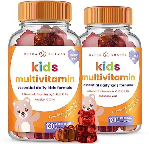 NutraChamps 120 Gummy Vitamins for Kids (Pack of 2), Sugar Free Kids Vitamins