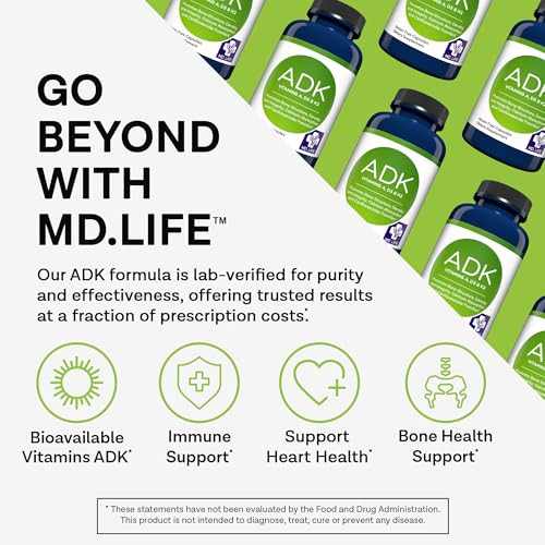 MD.LIFE ADK Vitamin Supplement - Vitamin D3 K2 and A Complex