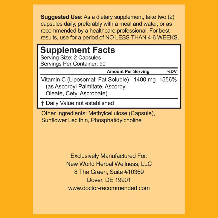 Liposomal Vitamin C 1400mg Per Serving