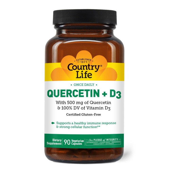 Country Life Quercetin 500mg Capsules with Vitamin D3 800 IU
