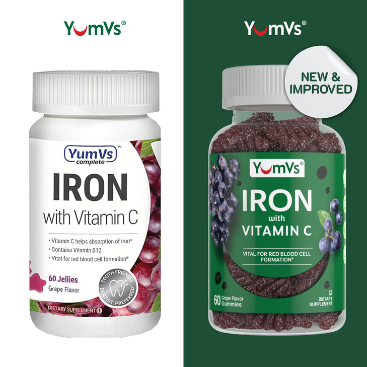 Iron Gummies Supplement with Vitamin C - 10 mg Iron Supplement