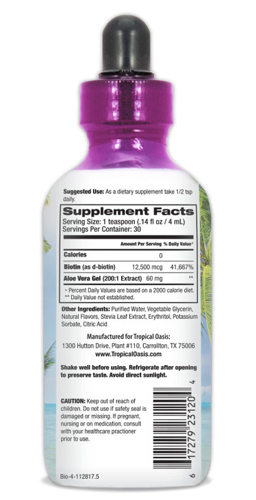 Maximum Strength Liquid Biotin Drops w/ 12,500 MCG
