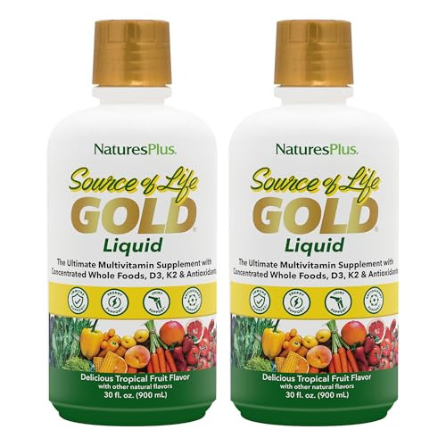 NaturesPlus Source of Life GOLD Multivitamin Liquid - 30 fl oz, Pack of 2