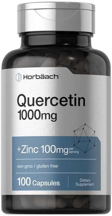 Horbäach Quercetin - 1000mg Capsules - with 100mg Zinc - 100 Count