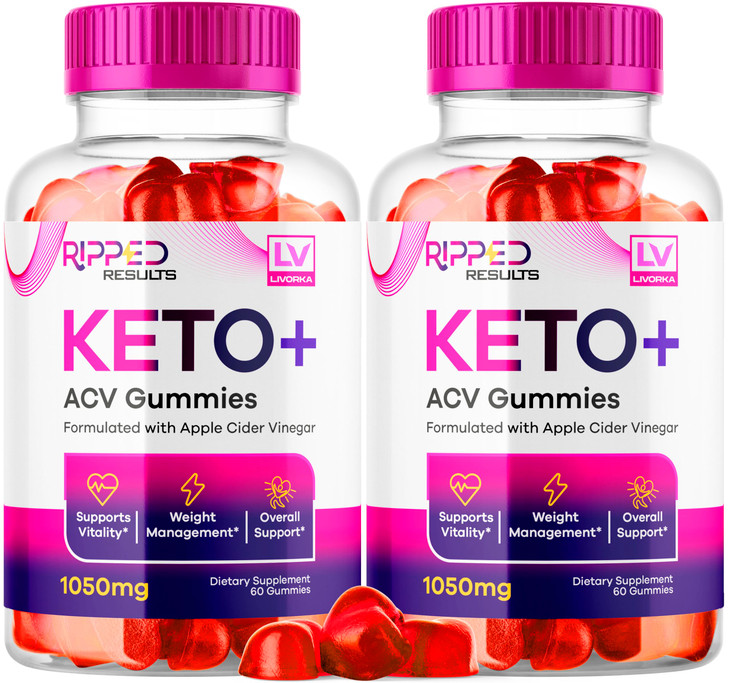 LIVORKA (2 Pack Ripped Results Keto Plus Gummies, Rippedd Results Keto ACV