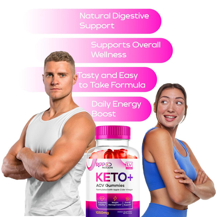 LIVORKA (2 Pack Ripped Results Keto Plus Gummies, Rippedd Results Keto ACV