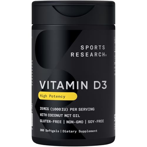 Sports Research Vitamin D3 1000 IU with Coconut MCT Oil