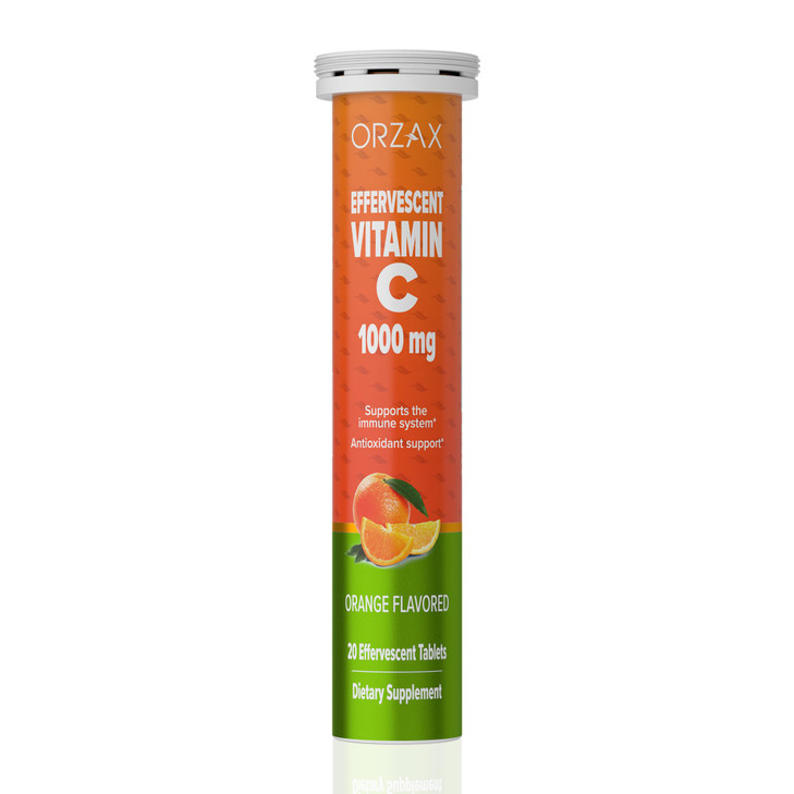 ORZAX Vitamin C 1000 mg Effervescent Tablets - Sugar Free, Gluten Free, GMO Free
