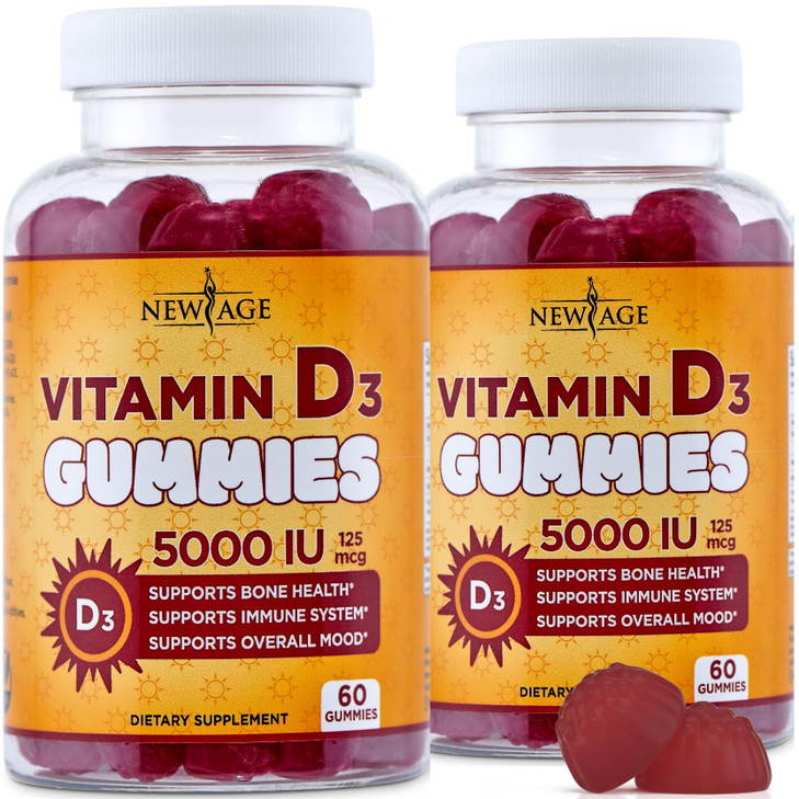 NEW AGE Vitamin D3 5000 IU 125mcg Gummies - Immune Supplement