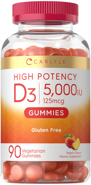Carlyle Vitamin D3 Gummies - 5000 IU (125 mcg) - 90 Count
