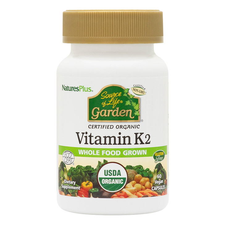 NaturesPlus Source of Life Garden Vitamin K2 - 60 Capsules, Pack of 2