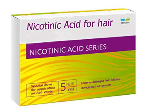 NICOTINIC ACID FOR HAIR 10 ampules x 5ml (VITAMIN B3/NIACIN)/ STRENGTHENING