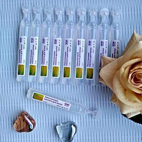 NICOTINIC ACID FOR HAIR 10 ampules x 5ml (VITAMIN B3/NIACIN)/ STRENGTHENING