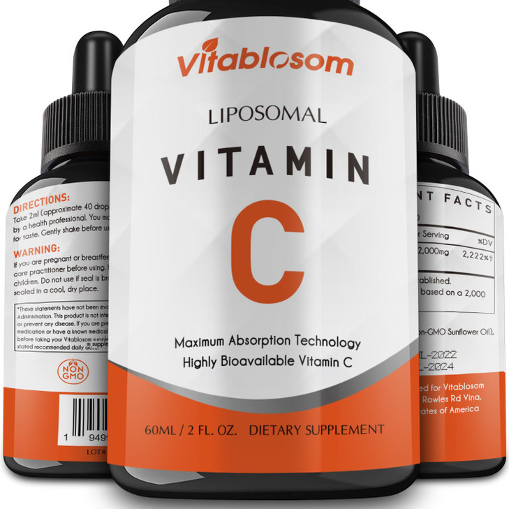 Vitablosom Liposomal Vitamin C 2000mg Liquid for Adults, High Absorption VIT C