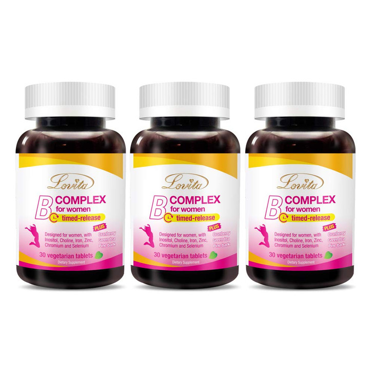 Lovita High Potent Vitamin B Complex for Women, Timed Release, All B Vitamins