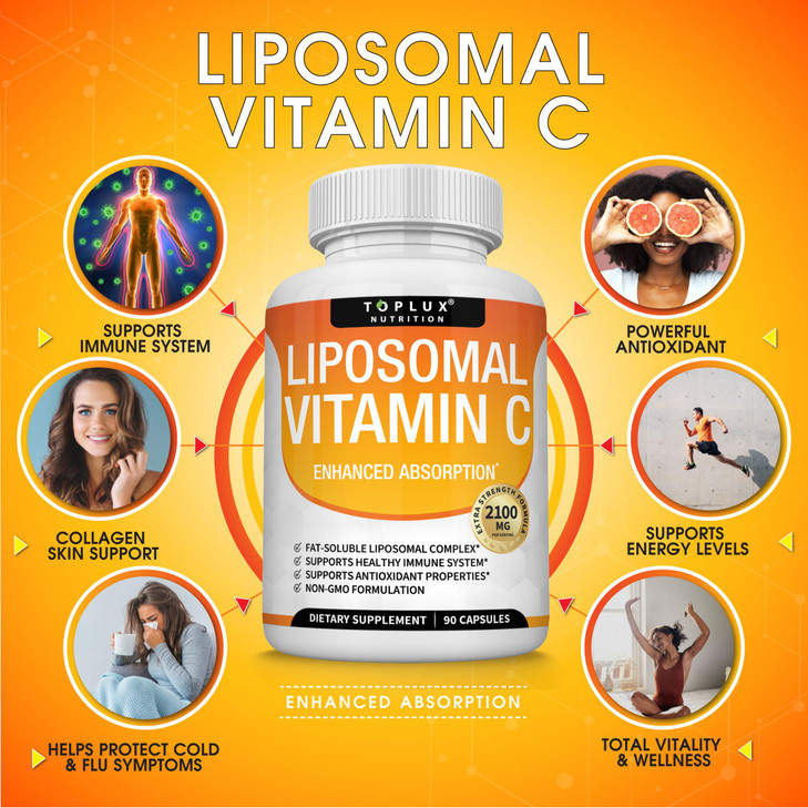Liposomal Vitamin C 2100mg High Absorption Fat Soluble VIT C