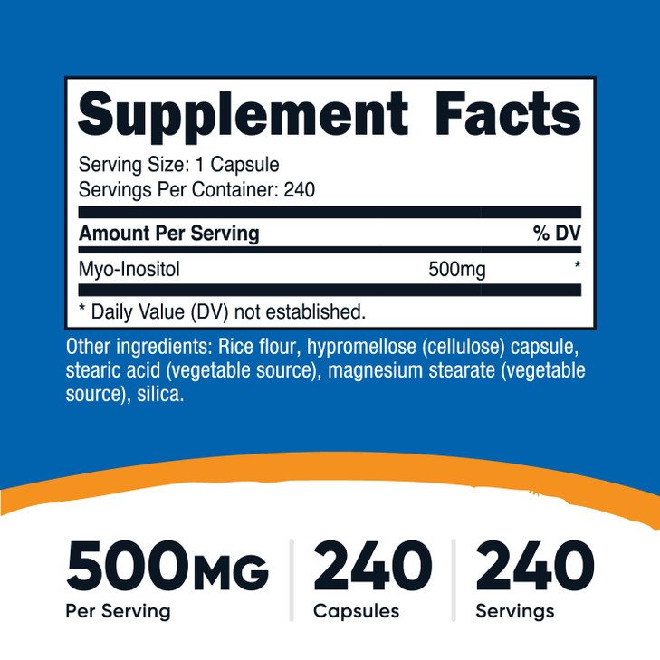 Nutricost Inositol Capsules 500mg, 240 Capsules
