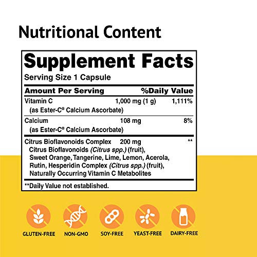 Ester-C American Health with Citrus Bioflavonoids Capsules