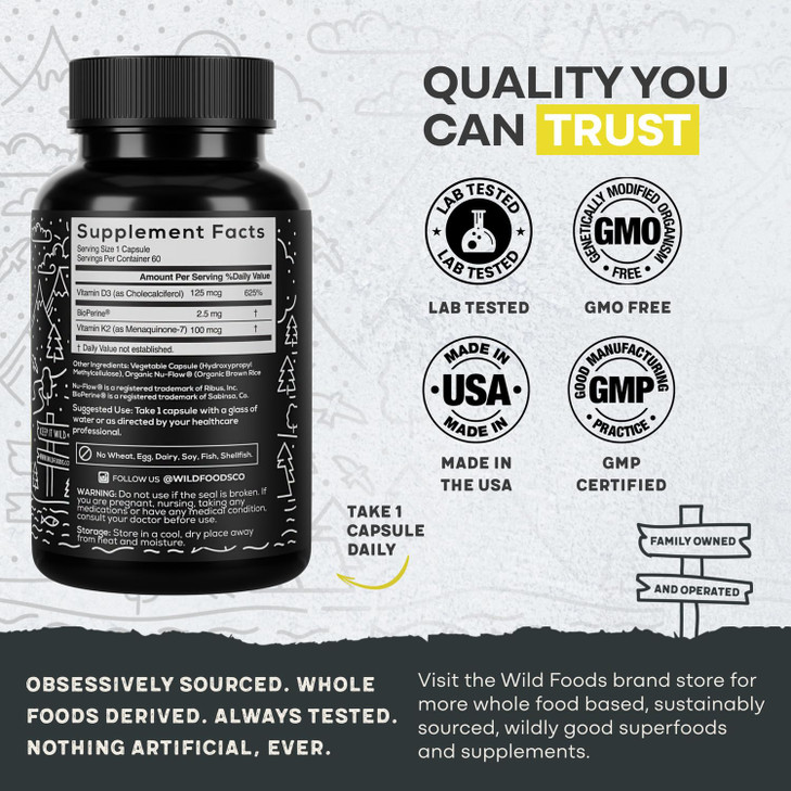 Wild Foods 5000iu Vitamin D3 + K2