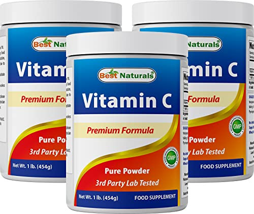 Best Naturals 100% Pure Vitamin C Powder Non-GMO 1 lb (454 Grams) Powder (Also