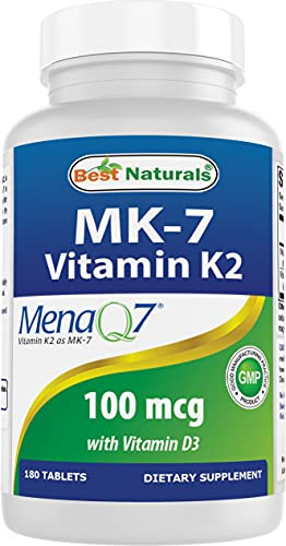 Best Naturals Vitamin K2 (MK7) with D3 Supplement Bone and Heart Health (5000 IU