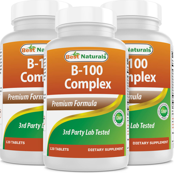 Best Naturals B 100 Complex 120 Tablets (B Complex Vitamins) (120 Count (Pack