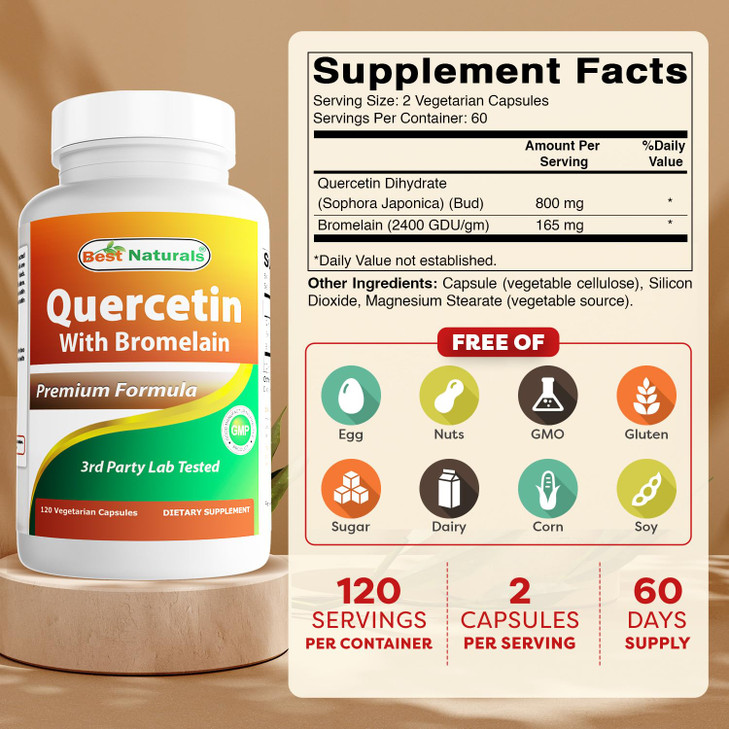 Best Naturals Quercetin with Bromelain Veggie Capsule