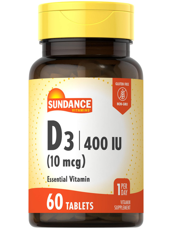 Sundance Vitamin D3 400 IU (10 mcg) - 60 Vegetarian Tablets