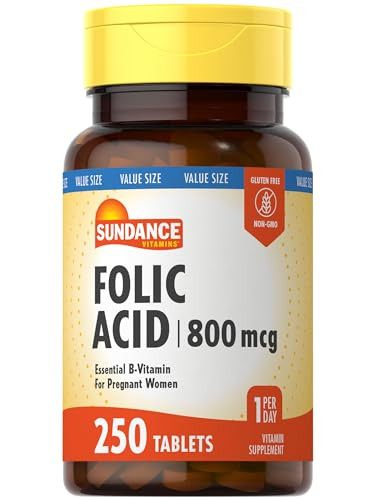 Sundance Folic Acid 800 mcg - 250 Vegetarian Tablets