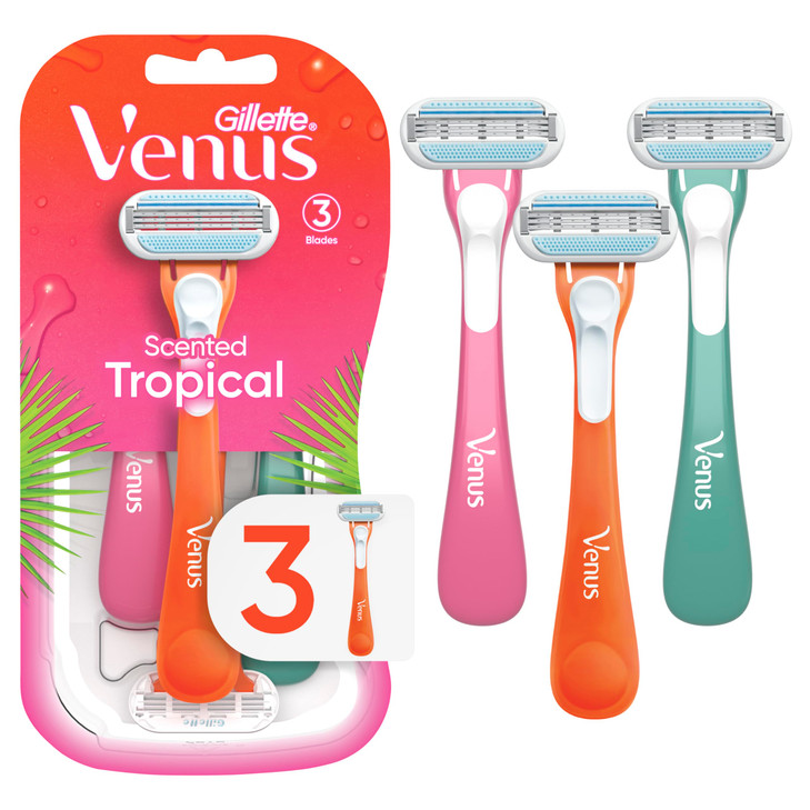 Gillette Venus Tropical Women's Disposable Razor, 3 Count