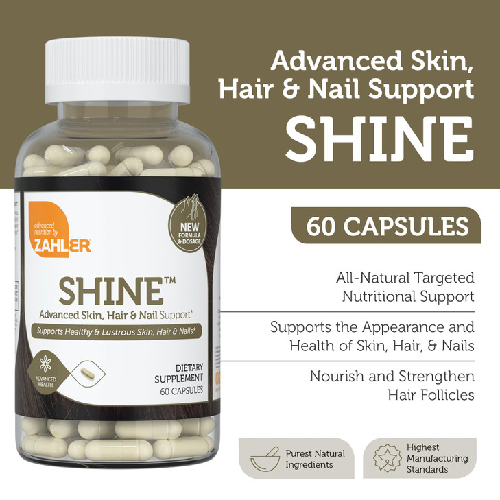 Zahler Shine Hair Skin and Nails Vitamins for Women & Men