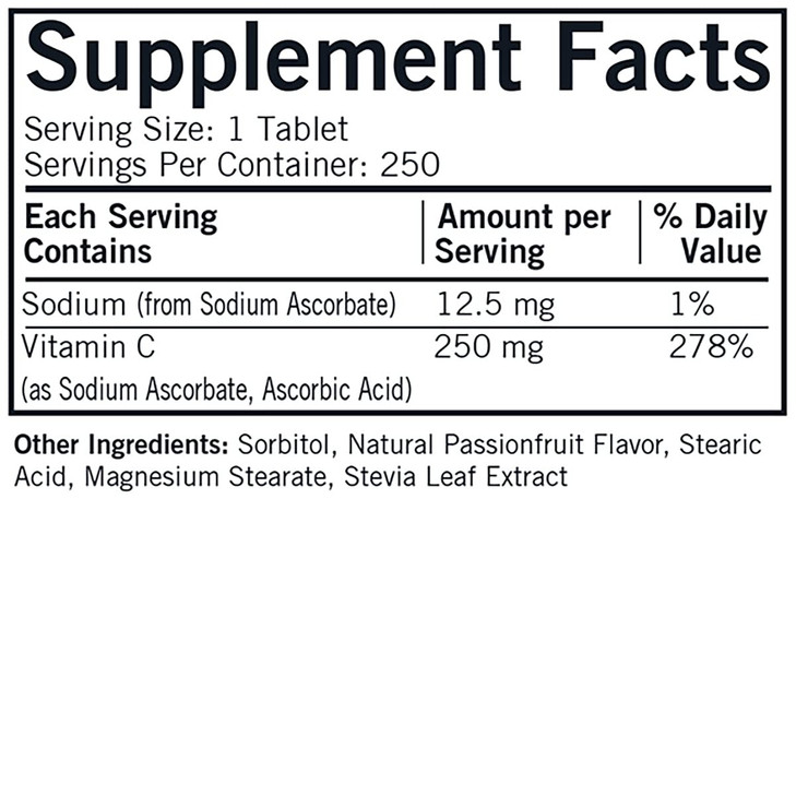 Kirkman Labs Vitamin C 250 mg Chewable Tablets with Stevia-250 Count