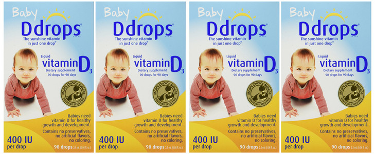 Ddrops Baby 400 Iu 90 Drops 0.08 Fluid Ounce (4 Pack)