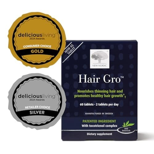 NEW NORDIC Hair GRO, Hair Growth Supplement, Biotin & Palm Fruit Extract