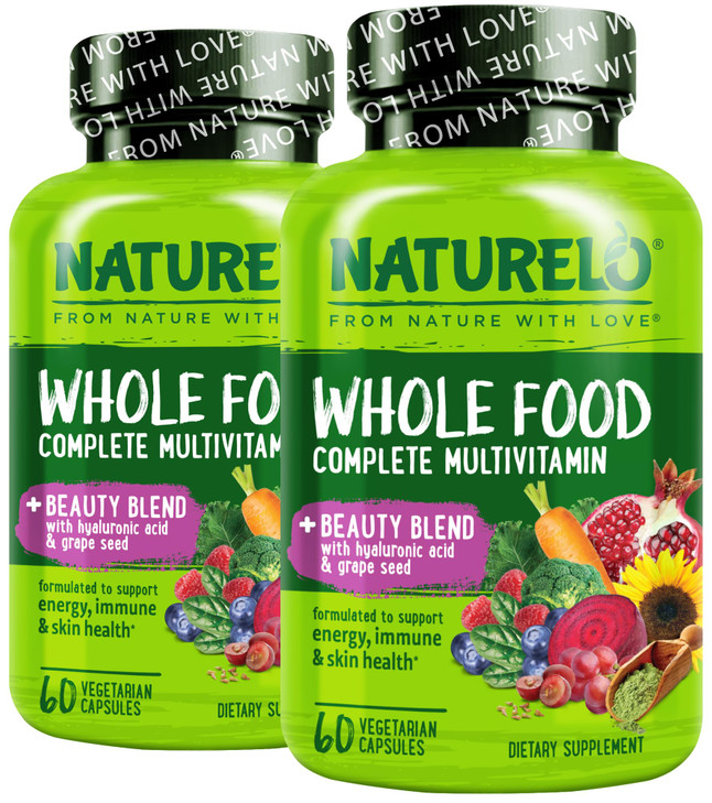 NATURELO Whole Food Multivitamin with Extra Hair, Skin & Nails Support