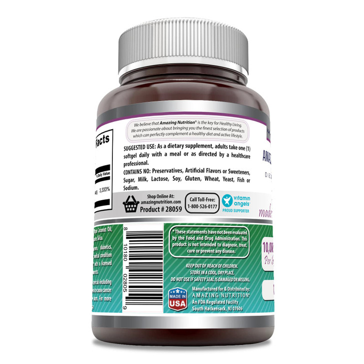 Amazing Formulas Biotin with Extra Virgin Organic Coconut Oil Supplement