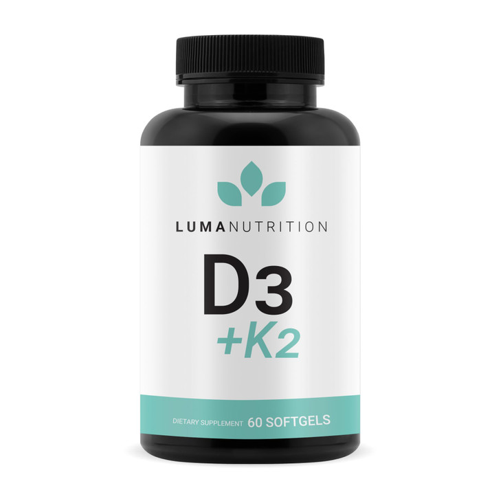 Luma Nutrition D3 + K2 Vitamin 10000 IU - Bone and Heart Health Supplement