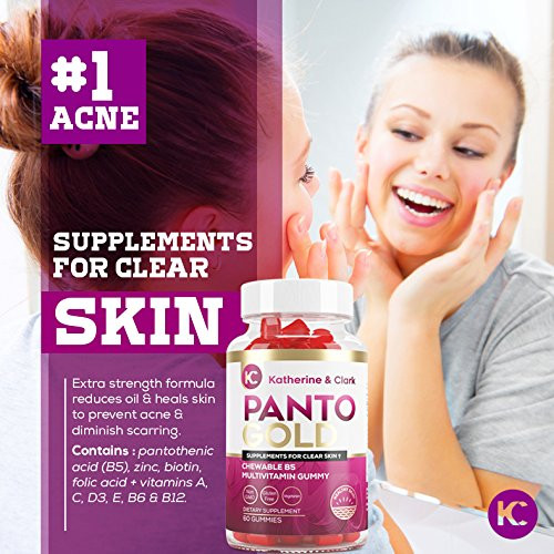 Katherine & Clark Panto Gold Vitamin B5 Pantothenic Acid Gummies for Acne