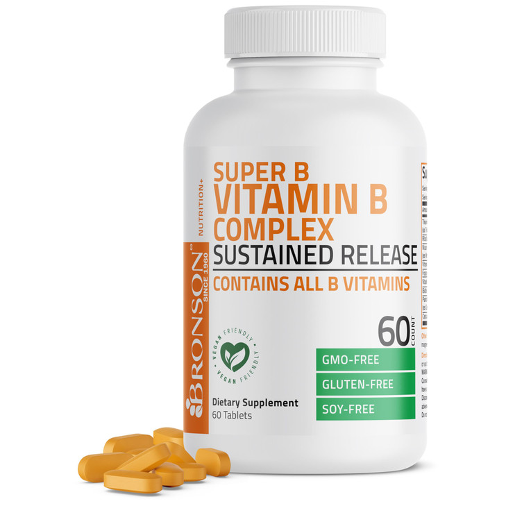 Bronson Super B Vitamin B Complex Sustained Slow Release (Vitamin B1, B2, B3