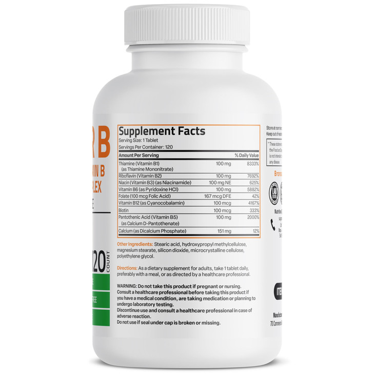 Bronson Super B100 Vitamin B Complex Sustained Release Contains All B Vitamins