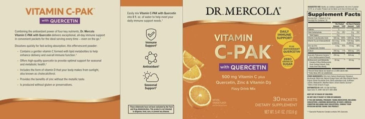 Dr. Mercola Vitamin C-PAK with Quercetin - Daily Immune Support Drink