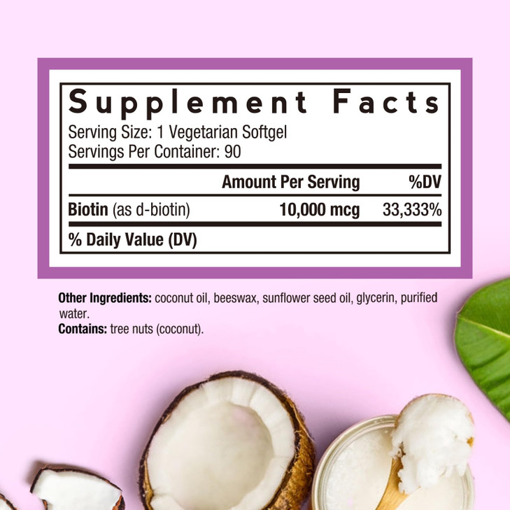 Doctor's Recipes Biotin 10,000 mcg, Hair Growth, Healthy Skin & Nails, Energy