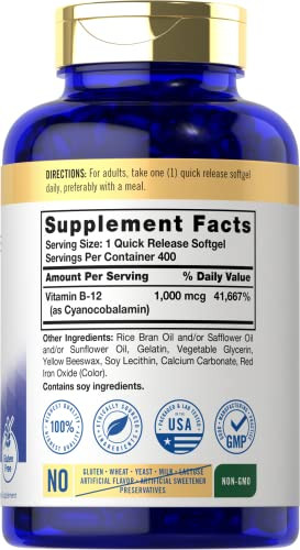 Carlyle Vitamin B12 1000 mcg Absorbable - 400 Softgels