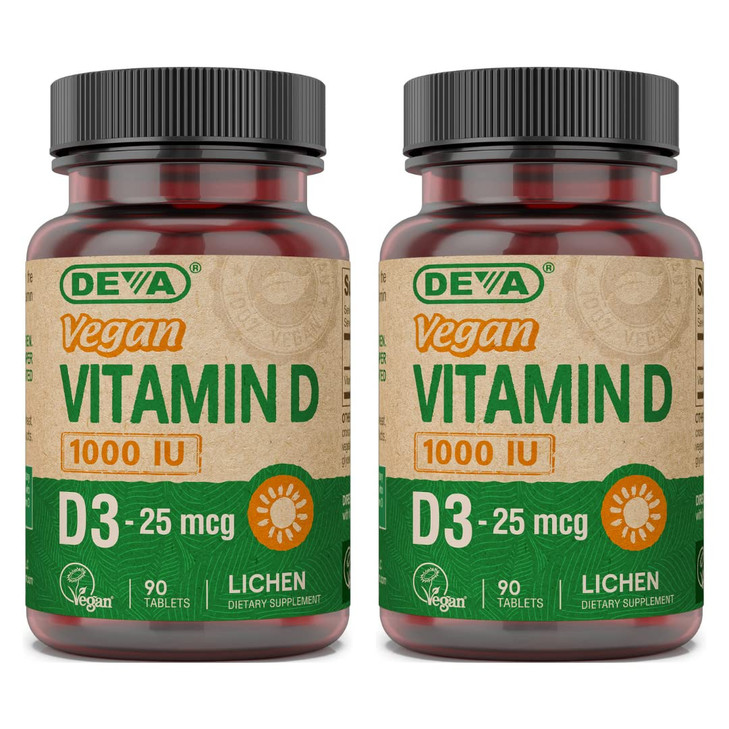 DEVA Vegan Vitamin D3 Supplement - Once-Per-Day Tablet with 1000 IU