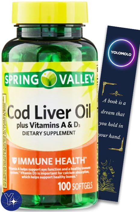 Cod Liver Oil Plus Vitamins A & D3 Immune Health Dietary Supplement Softgels
