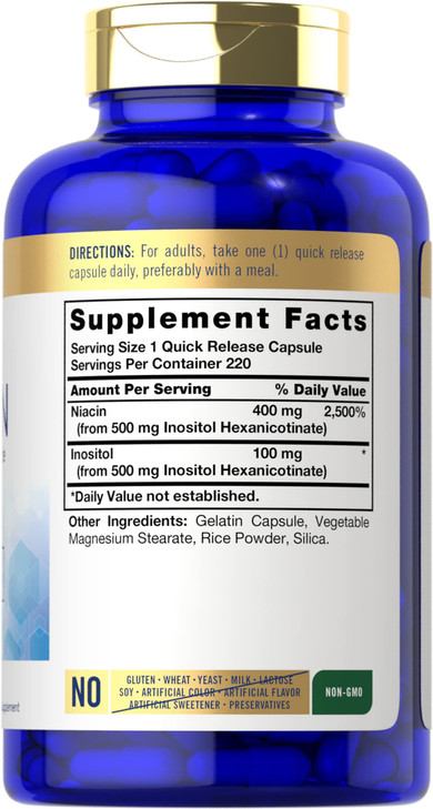 Carlyle Niacin Flush Free 500mg - 220 Capsules