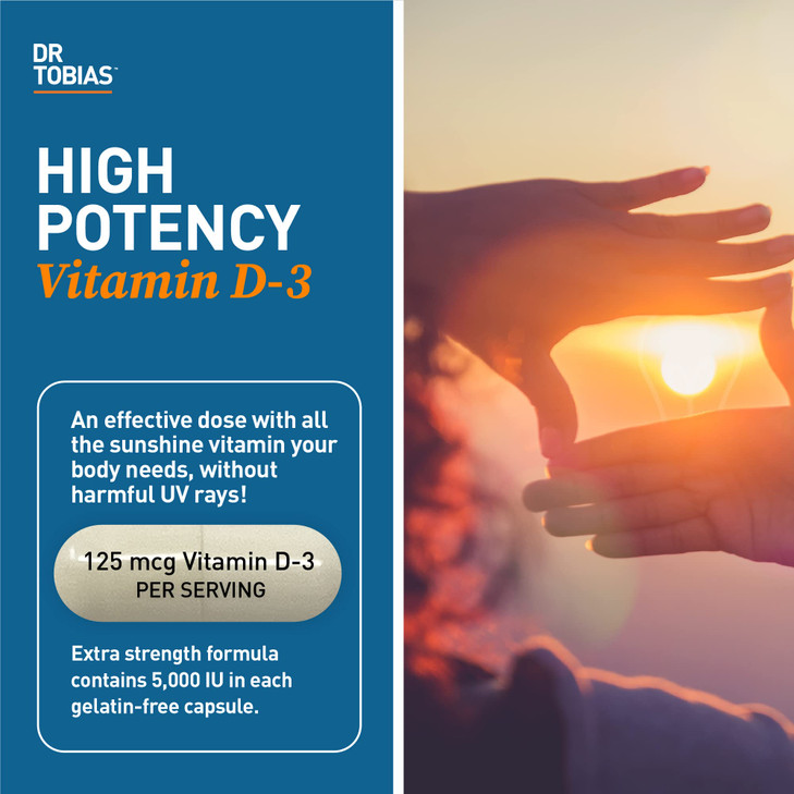 Dr. Tobias Vitamin D3 5000 IU, Essential for Healthy Bones, Teeth, and Immune